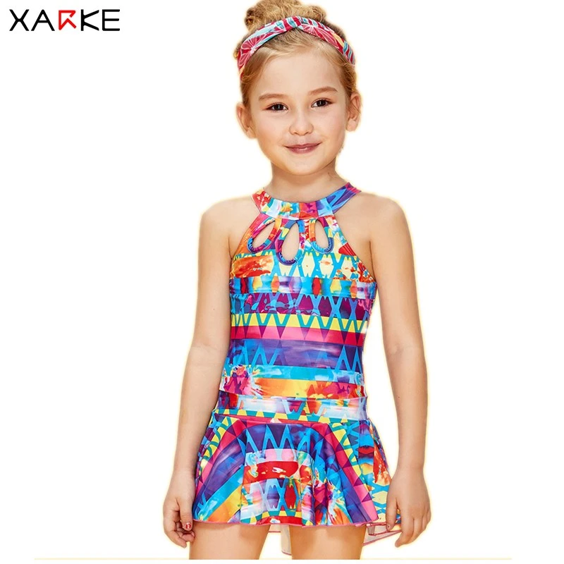 Xarke One Piece Swimsuit For Girls Skirted Bathing Suit Baby Girl