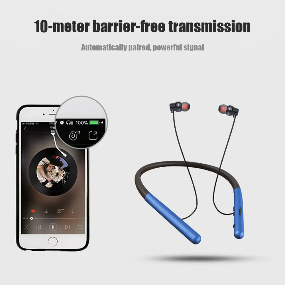 IPX5 Водонепроницаемая bluetooth-гарнитура с 8 часами работы от аккумулятора Спортивные Беспроводные наушники Bluetooth 4,1 обновление для IOS Android