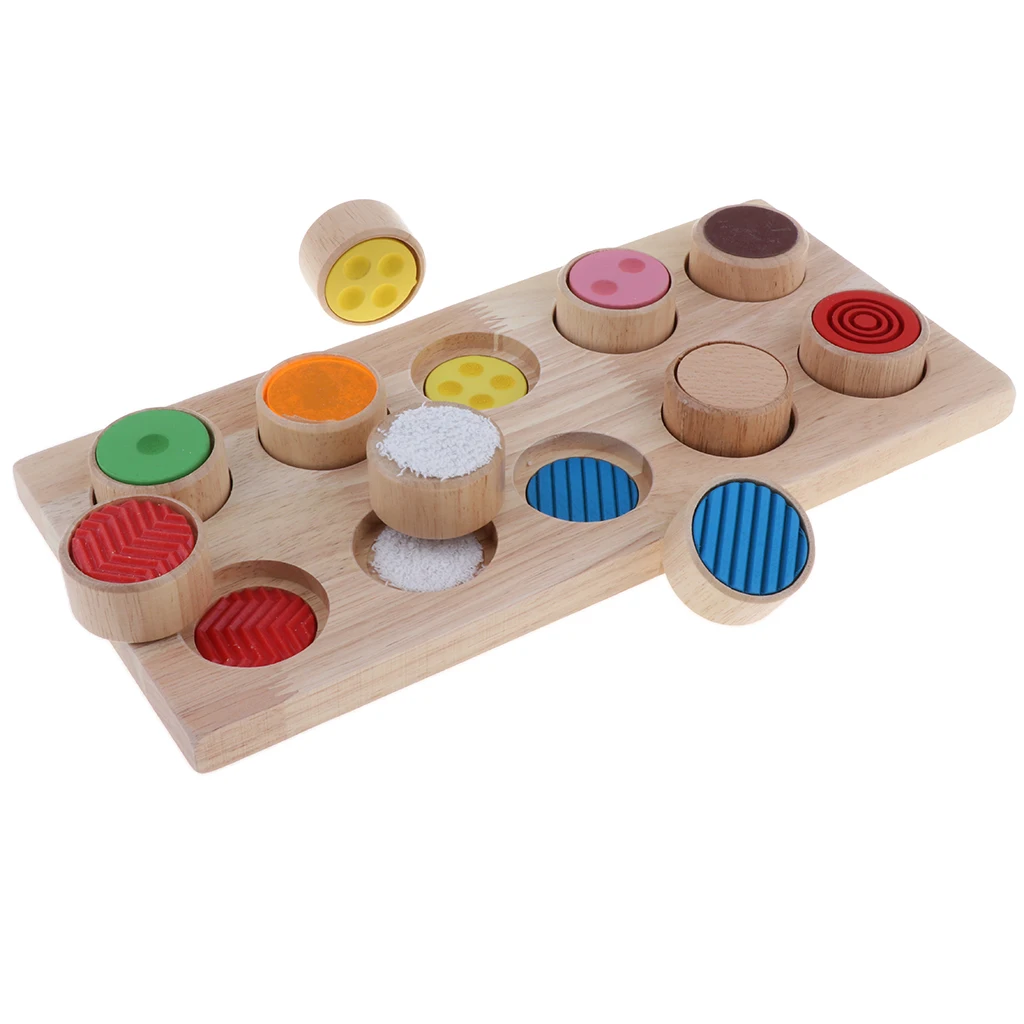 Wooden Touch and Match Board Sensory Memory Game Montessori Educational Toy