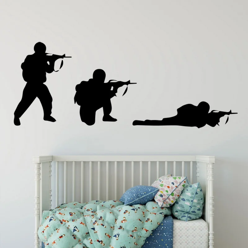 Крутые Настенные наклейки с оружием, военные, для украшения спальни, настенные наклейки, военные, настенные, Декор