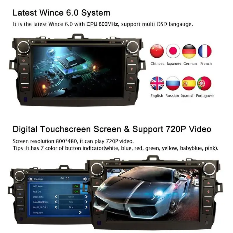 Sale 8" Car DVD player with GPS(optional,audio Radio stereo,BT/TV,car multimedia headunit for TOYOTA COROLLA 2006 2007 2008 2009 2011 24 Sale 8" Car DVD player with GPS(optional,audio Radio stereo,BT/TV,car multimedia headunit for TOYOTA COROLLA 2006 2007 2008 2009 2011 24