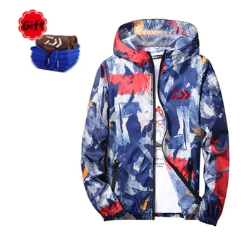 

New Men Women Summer Spring Fishing Clothing Outdoor Sports Fishing Climbing Hiking Full Zipper Couple outfit Camouflage Coat