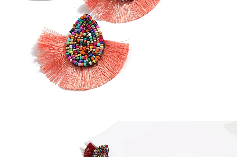 Black Beaded Tassel Earrings for Women Vintage Hanging Drop Earrings Female Wedding Fringe Statement Earrings Jewelry (4)