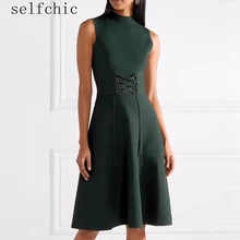 2018 Spring Women Knitted Dress Sleeveless Party Dresses