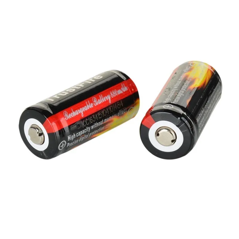 Baterias de Lítio Bateria com Proteção Lote Trustfire Protegido 16340 880 Mah 3.7 v Recarregável Pcb 2 Pçs - 2 880 mah 3.7 v baterias de lítio