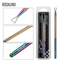 ROSALIND Rainbow Triangle Head Nail Degreaser 1PCS UV Gel Remover Stainless Steel Pusher Manicure Nail Gel Art Polish Remover
