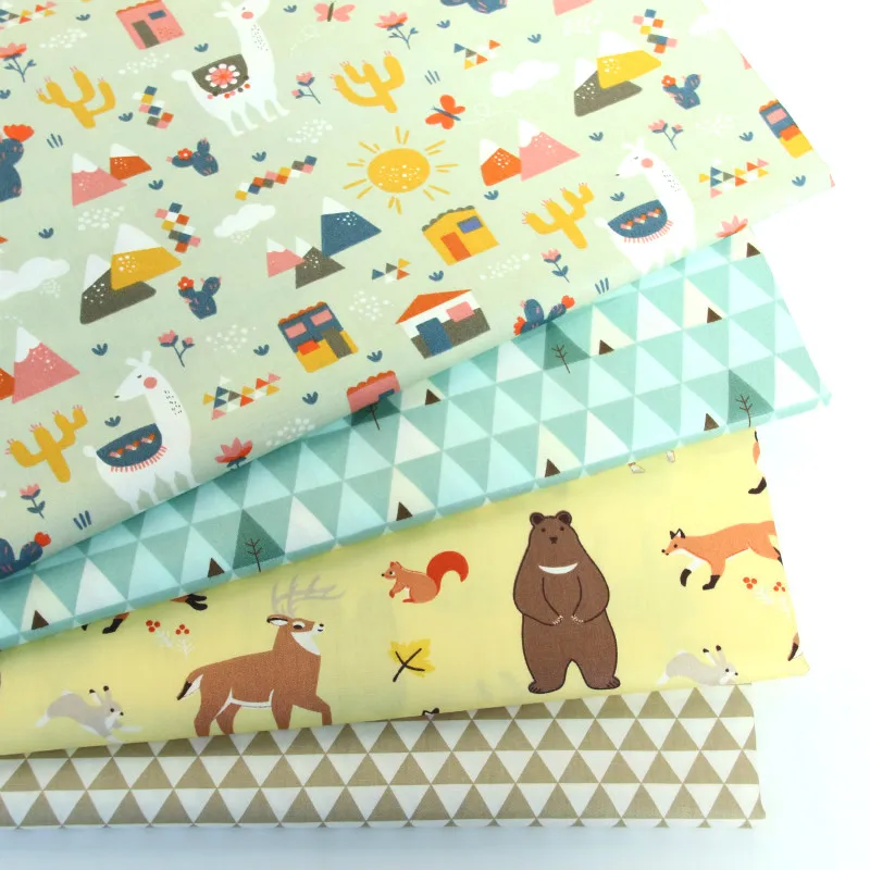 

2019 New Printed cotton Fabric Baby Cotton Twill Patchwork Cloth DIY Sewing Quilting Fat Quarters Material For Baby&Child