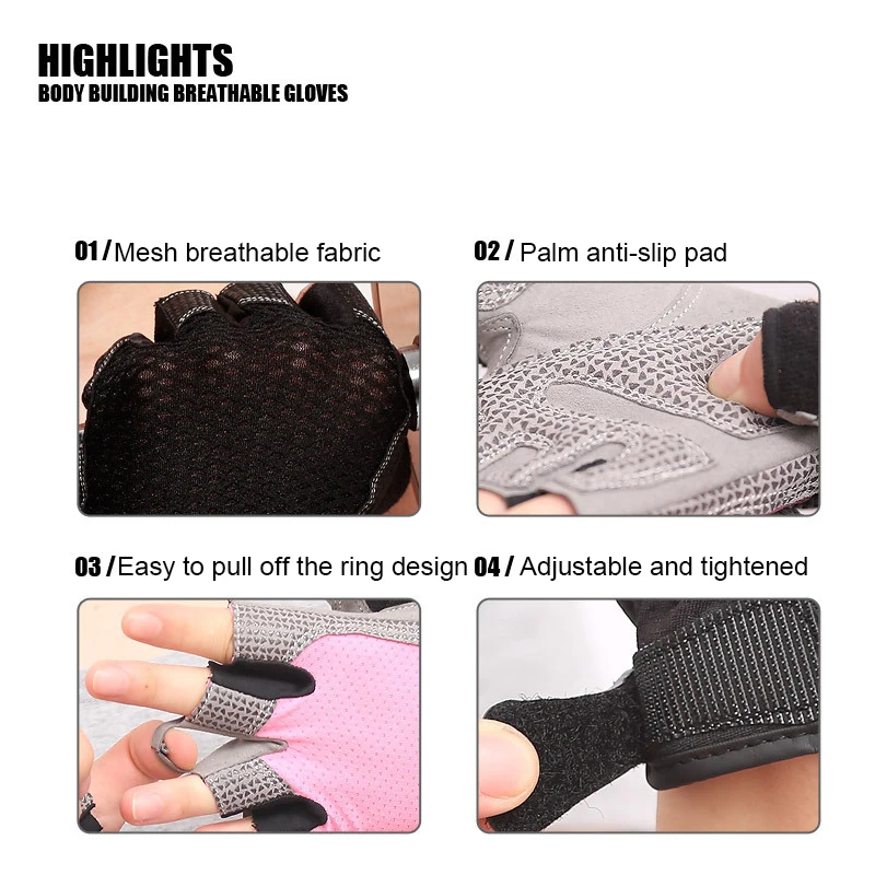 Gym Body Building Training Sports Fitness WeightLifting Gloves For Men And Women Custom Fitness Exercise Training Gym Gloves