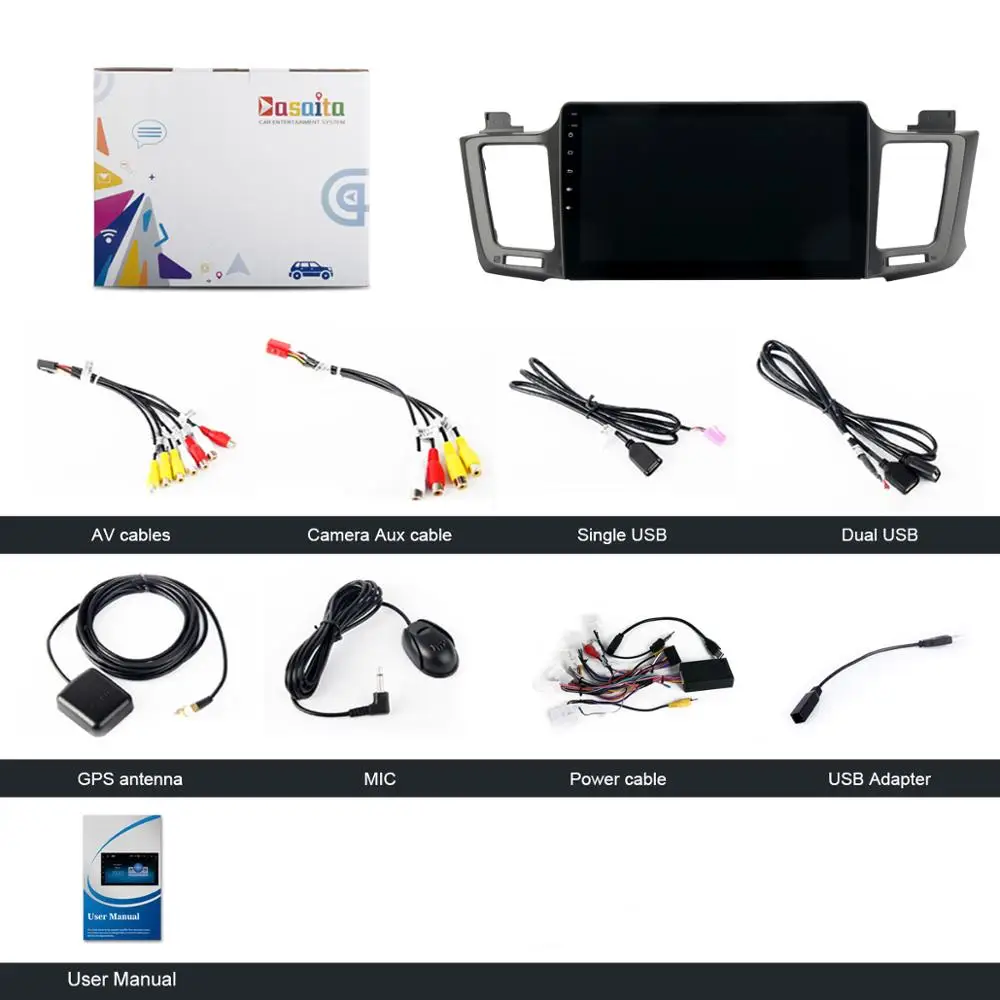 Clearance Car Radio GPS Android 9.0 1 Din For Toyota RAV4 2017 2015 2016 Radio 4-core Multimedia Support DAB DVR OBD 5