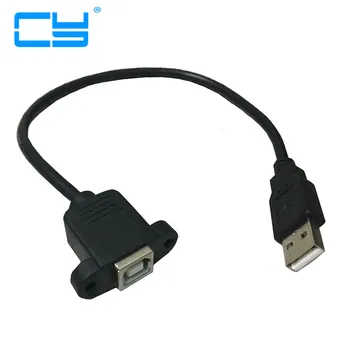 

10pcs USB2.0 USB-A male to USB B Female Socket Printer Panel Mount Cable USB Printer Extension Cable With Screw Hole Ears 25cm