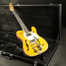 Custom Shop top Quilted maple top semi hollow body abalone inlay bigsby bridge amber tele electric guitar free shipping цена Custom Shop top Quilted maple top semi hollow body abalone inlay bigsby bridge amber tele electric guitar free shipping цены онлайн