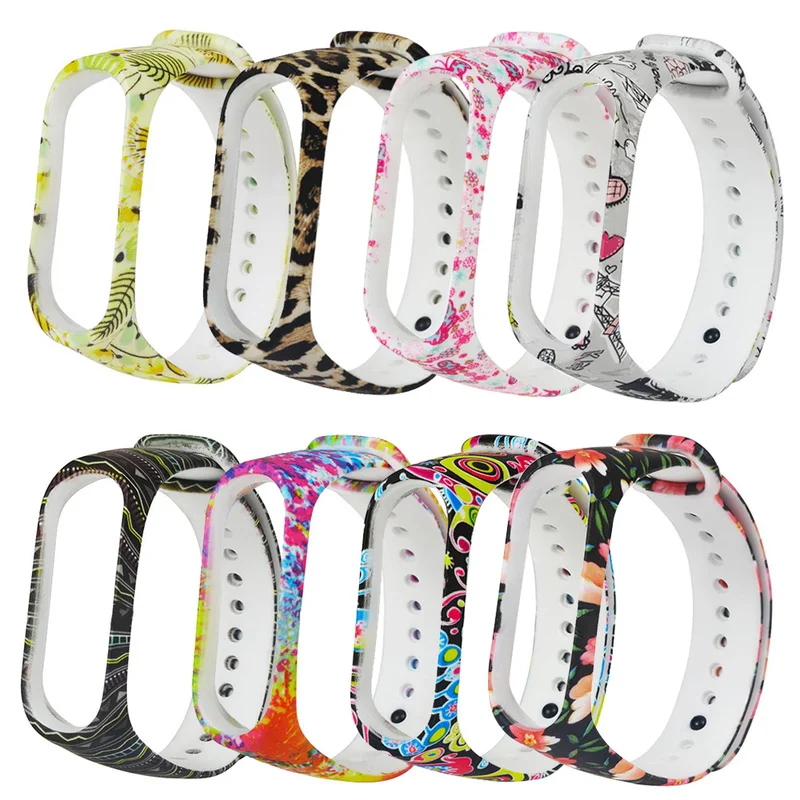 

Colorful Painted Pattern Replacement Leopard Strap Silicon Waterproof Clock Watches Watch Band for Xiaomi Mi Band 3 Bracelet