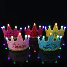 Birthday Party Light Up Hat Children Adults Glow Crown Princess Hat Birthday Cake Wishes Decoration Props Birthday Party Light Up Hat Children Adults Glow Crown Princess Hat Birthday Cake Wishes Decoration Props
