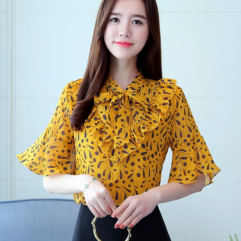 2018 New Summer Cute Women Shirts Loose Chiffon Print Super Fairy ...