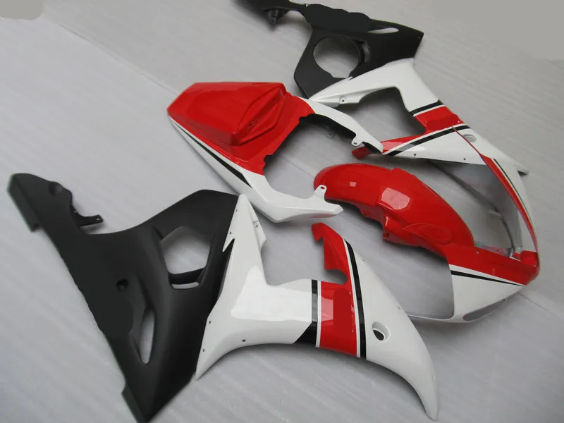 Мотоцикл обтекатель комплект для YAMAHA YZFR6 03 04 YZF R6 YZF600 2003 2004 ABS Пластик красный черно белые обтекатели комплект+ подарки YC05