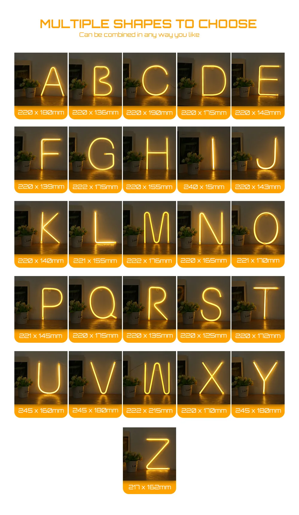 Светодиодный неоновый Ночной светильник, знак 26 букв формы АА на батарейках, DIY светильник для украшения комнаты, неоновый светильник, домашний, вечерние, клубный, бар