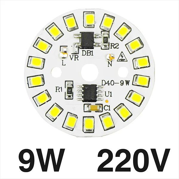 5 шт. светодиодный чип SMD2835 AC 220 В 15 Вт 12 Вт 9 Вт 7 Вт 5 Вт 3 Вт умный IC промышленный светодиодный светильник DIY светодиодный прожектор наружный прожектор - Испускаемый цвет: 9W 220V