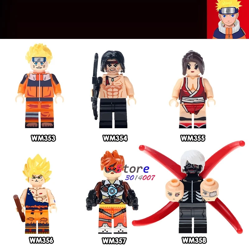 Single Uzumaki Stallone First Blood Rambo Mai Shiranui Son Goku Tracer Tokyo building blocks models bricks