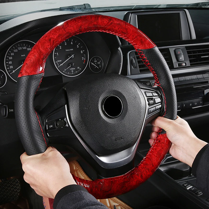 DIY Универсальный чехол рулевого колеса автомобиля 4 цвета Нескользящая коса из