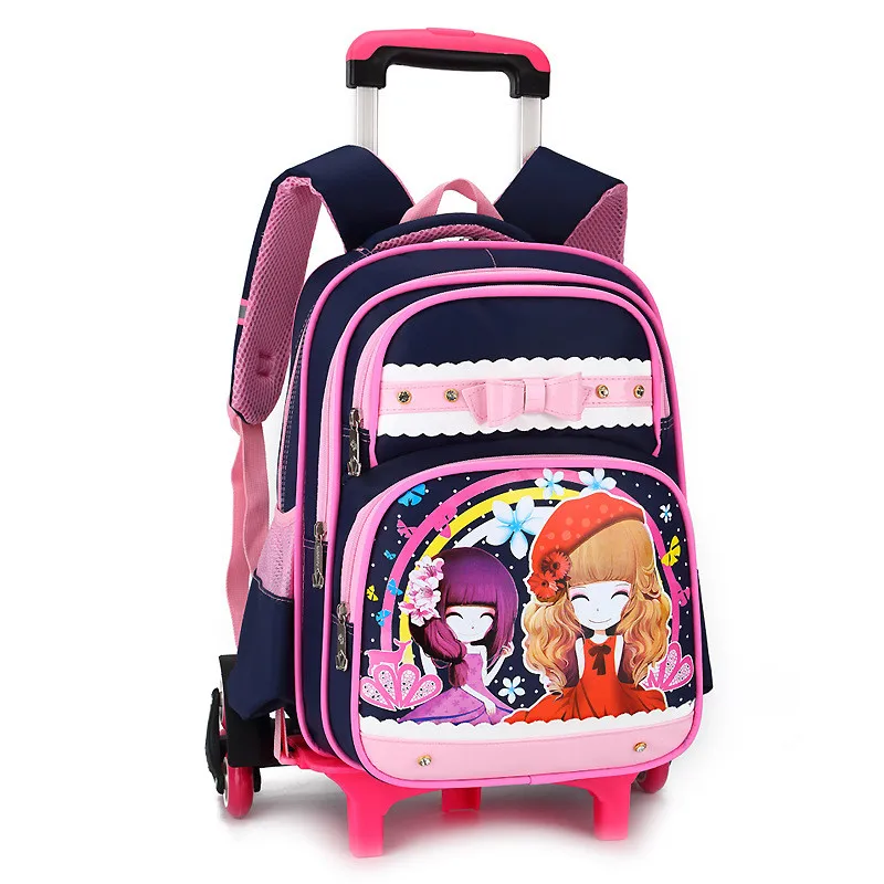 

Children School Bags Cute Backpacks 2/6 Wheels Removable Trolley Schoolbag Luggage bag For Girls Boys Backbag Schoolbag Mochila