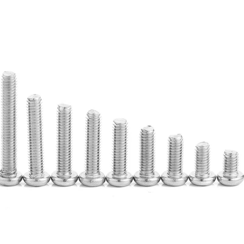 

100pcs/lot M3 M4 M5 M6 3/6/8/10/15/20/25/30/40/50/60/80 mm A2-70 304 Stainless steel Cross Phillips Pan Head Screw Round Bolt
