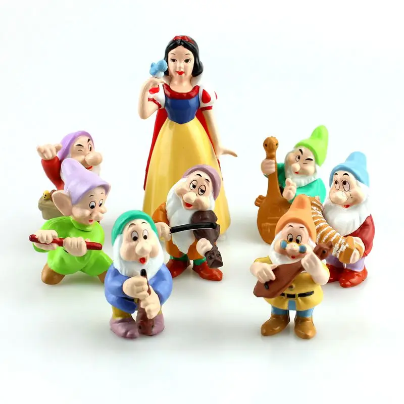 Игрушки из мультфильма Disney 8 шт./компл. 5 10 см Белоснежка и семь гномов ПВХ экшн
