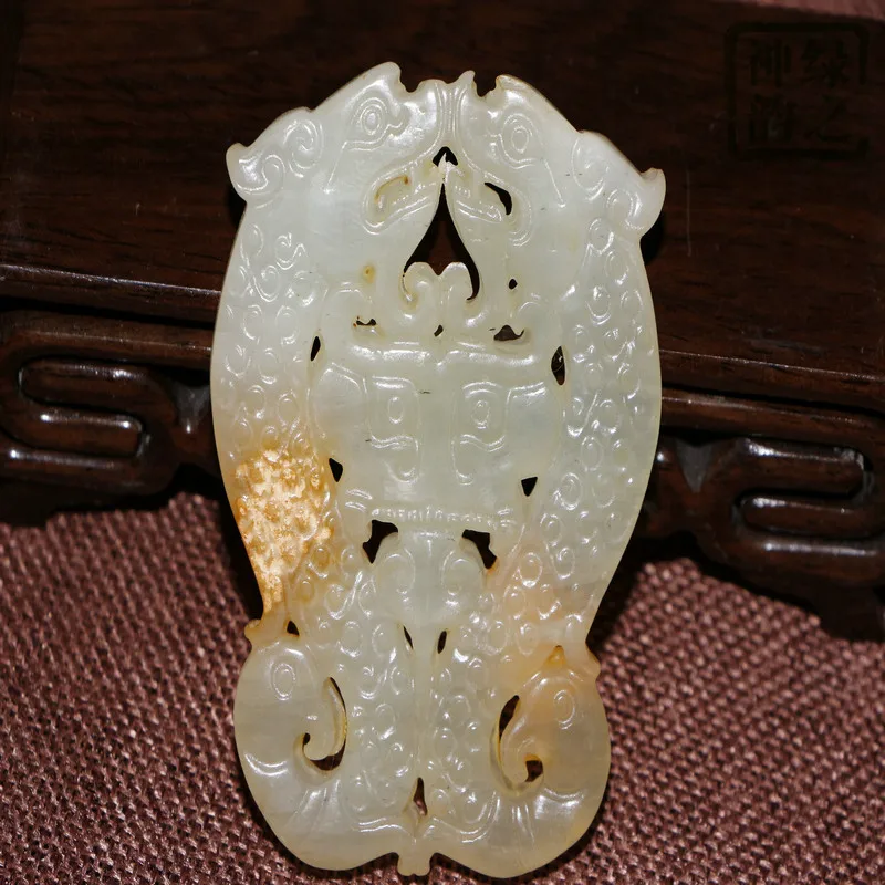 Antique miscellaneous jade pendant ornaments jade jade Shuanglong house