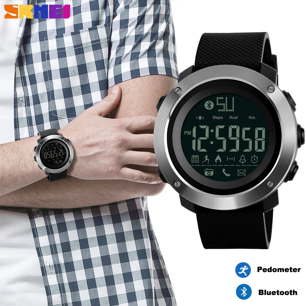 SKMEI Bluetooth Smart Watch Men Women Luxury Calories Pedometer Couple
Outdoor Sport Waterproof Wristwatch relogio inteligente