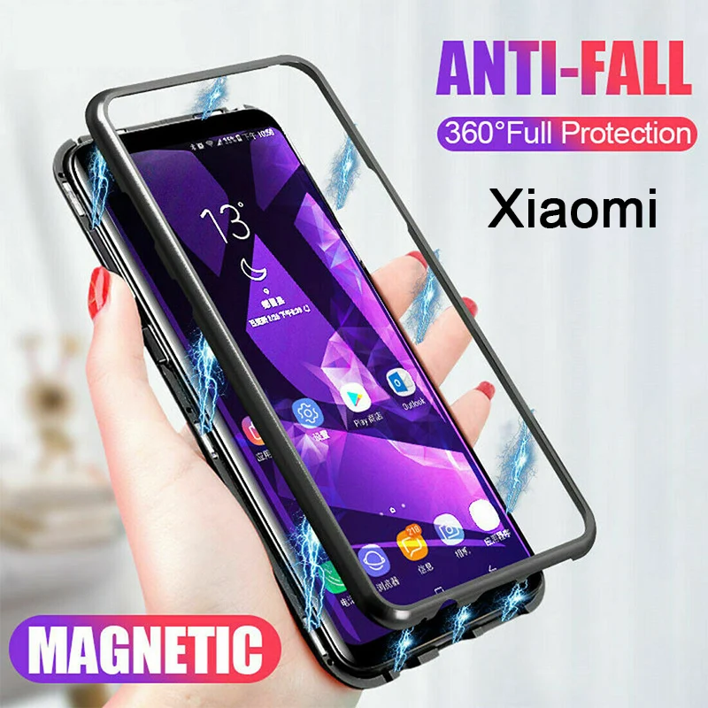 

360 Mental Magnetic Cover Case For Xiaomi Mi 9T Plus Full Cover Protective Case For Mi 9 8 Se Lite Explorer Pocophone F1 Hull
