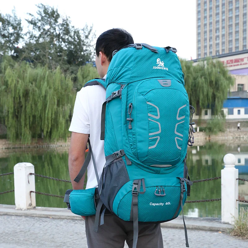 60L escalada impermeable senderismo mochila al aire libre de las mujeres y los hombres bolso Camping montañismo mochila bicicleta deporte bolsas de viaje - 5