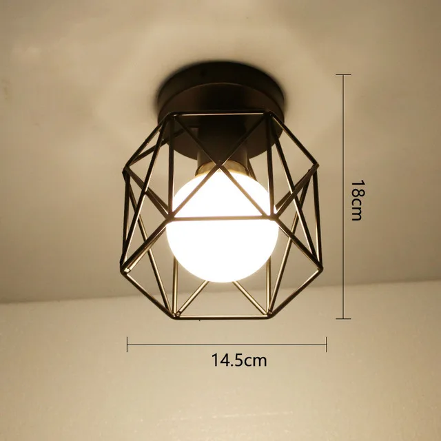 Современный простой белый черный винтажный потолочный светильник Ретро железная клетка потолочный светодиодный светильник E27 кухня балкон вход Luminaria Lamparas - Цвет корпуса: 2