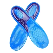 Для мужчин Для женщин спортивные дышащие синий ортопедических Arch Поддержка массируя ПУ Anti-Slip Гель Мягкие Спортивные площадку сплошной Стельки