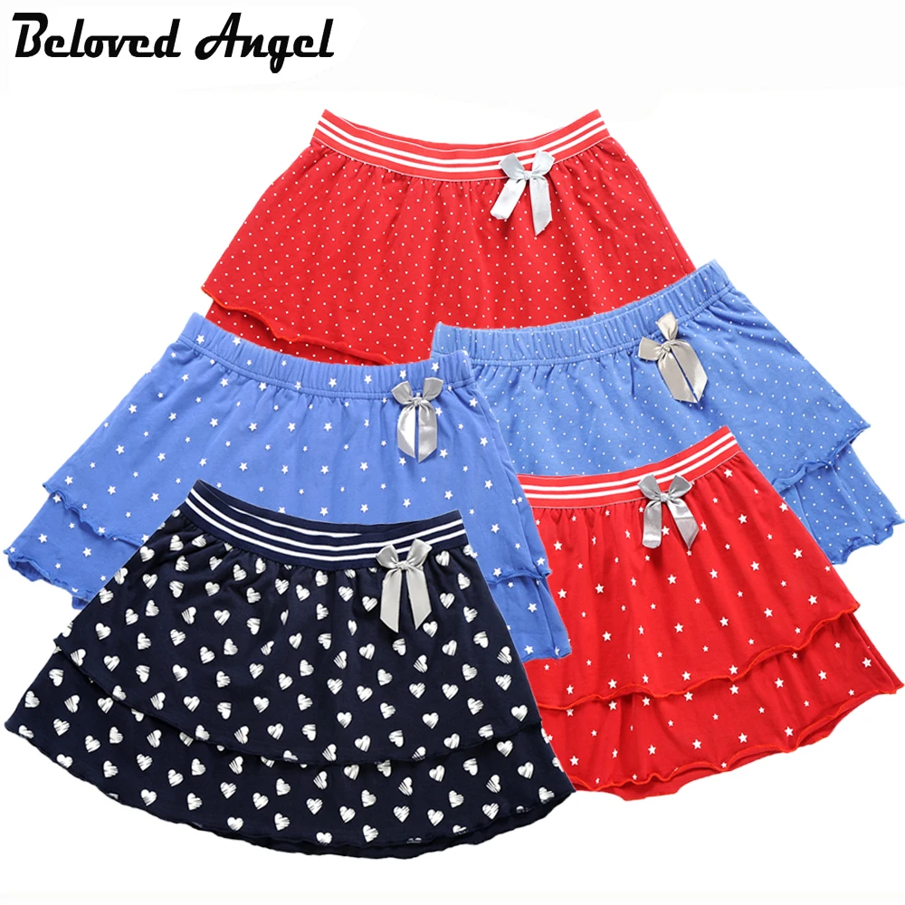 Beloved Angel 1-16 Y Girls Skirt Latest 5 Style Cotton Double Layer Skirts Kids Princess TUTU Skirt Children Dance Party Skirts