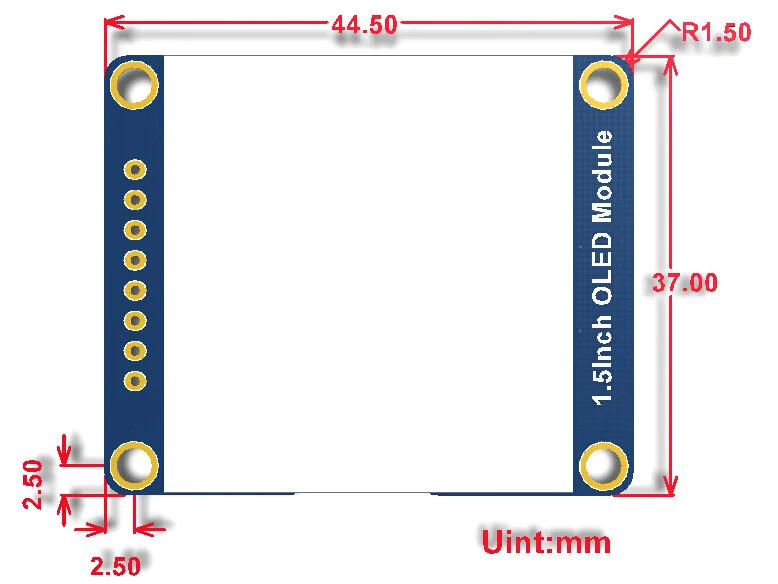 1,5 Дюймовый oled-дисплей модуль белый SSD1327 128x128 SPI IEC белый 3,3 V-5 V Для Arduino Raspberry Pi STEM32 16 серые весы