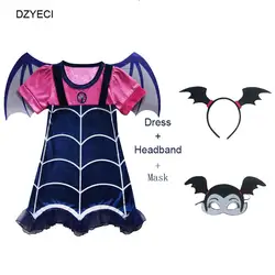 Disfraz Vampirina/костюм для девочек, платье для Хэллоуина, Детская повязка на голову с маской, Эксклюзивное платье для детей, Elza vetement enfant fille