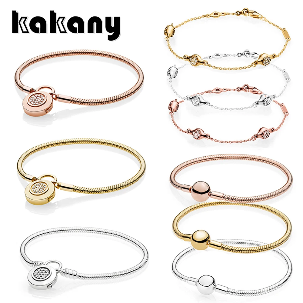 

KAKANY Original 100% 925 Sterling Silver for Pandora Style Charm Bracelets European Women's High Quality Fashion Jewelry