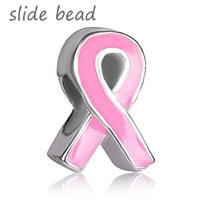 

Fit Pandora charm bracelets Breast Cancer Awareness Pink Ribbon Birthstone Beads Think Charms beads for jewelry making