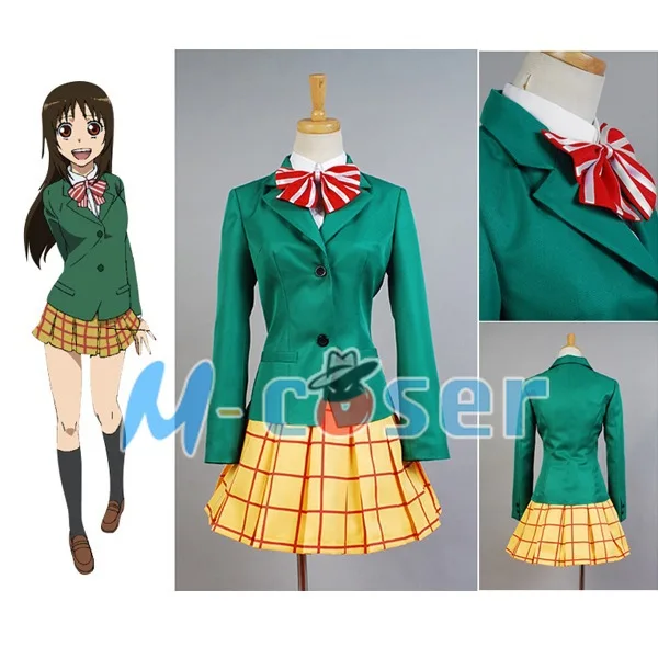 

Yowamushi Pedal Miki Kanzaki Girls Green School Uniform Dress Outfit Cosplay Costume Full set Costume