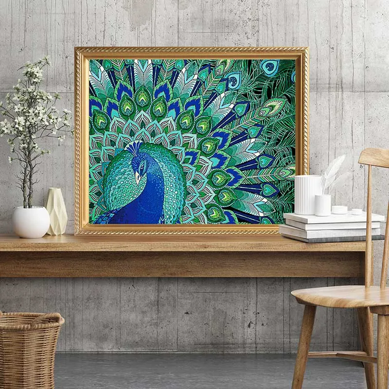 

5D DIY Diamond Painting Peacock Pattern Special Shaped Diamond Rhinestone Crystal Dropshipping FAS