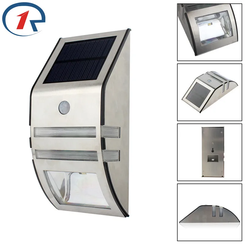 

ZjRight 2 LED 120LM PIR Solar panel Motion Sensor Lamp Waterproof Garden Yard Outdoor Wall Pathway Balcony Porch Fence Lighting