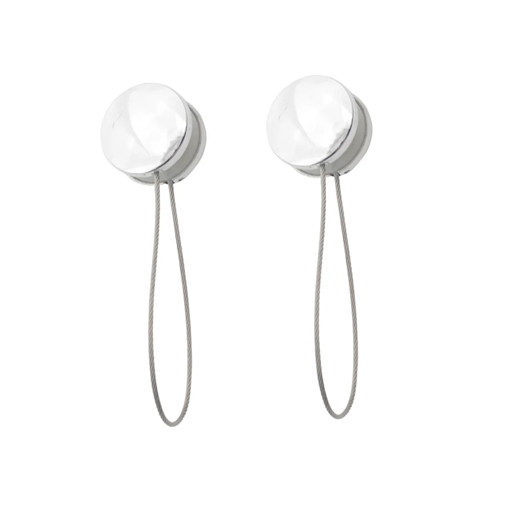 

2 X TIEBACKS VOILE NET CURTAINS Tie Backs Buckle Clips Silver Ball