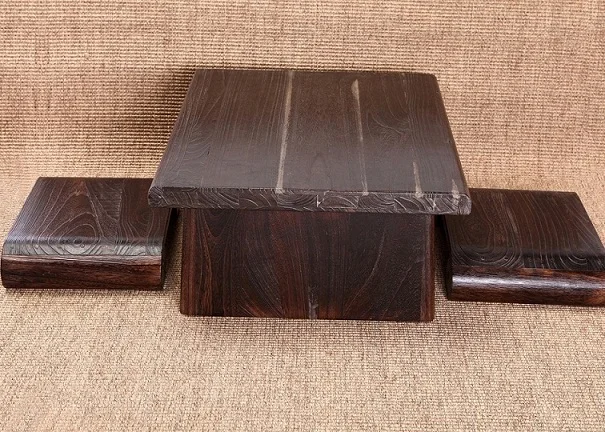Japanese Antique Table Rectangle 80*65cm Paulownia Wood Asian Traditional Furniture Living Room Low Floor Table For Dining