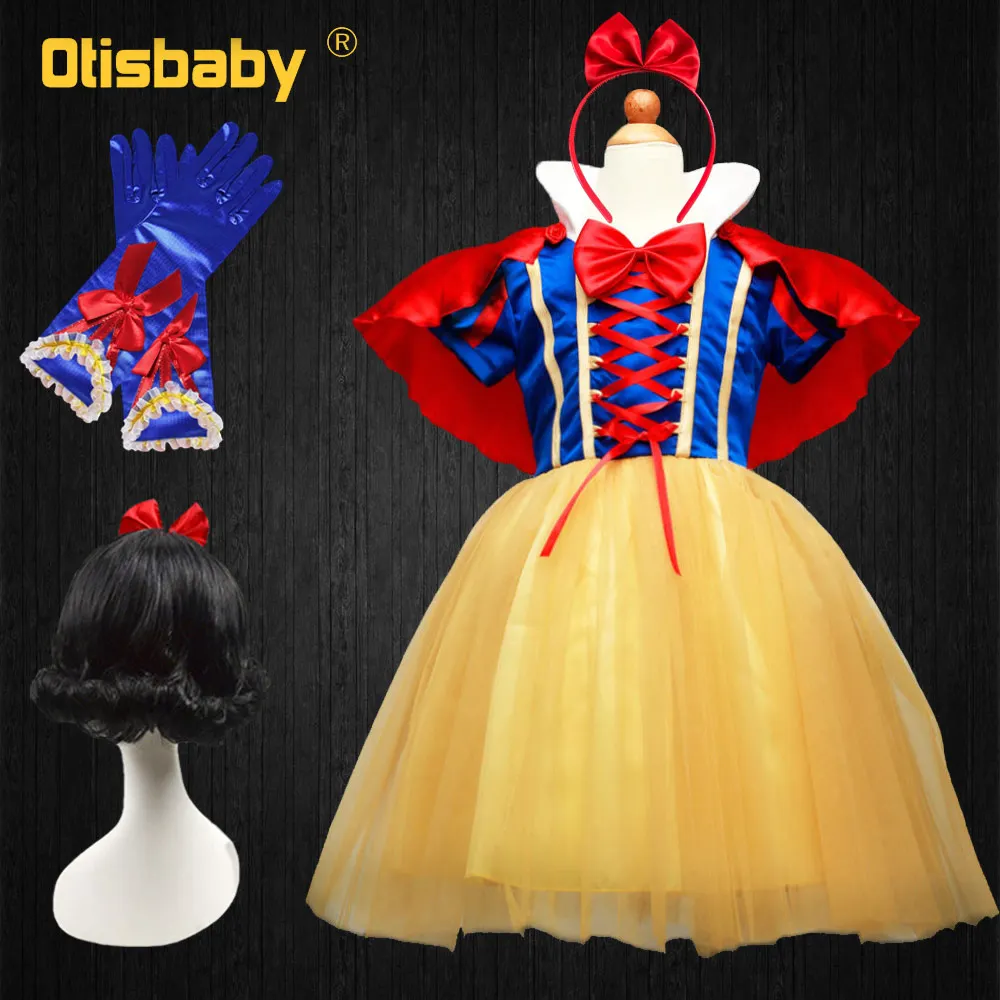Детский костюм Белоснежки для детей; элегантное бальное платье для младенцев; праздничные платья принцессы из тюля для девочек; Одежда для маленьких девочек; Deguisement