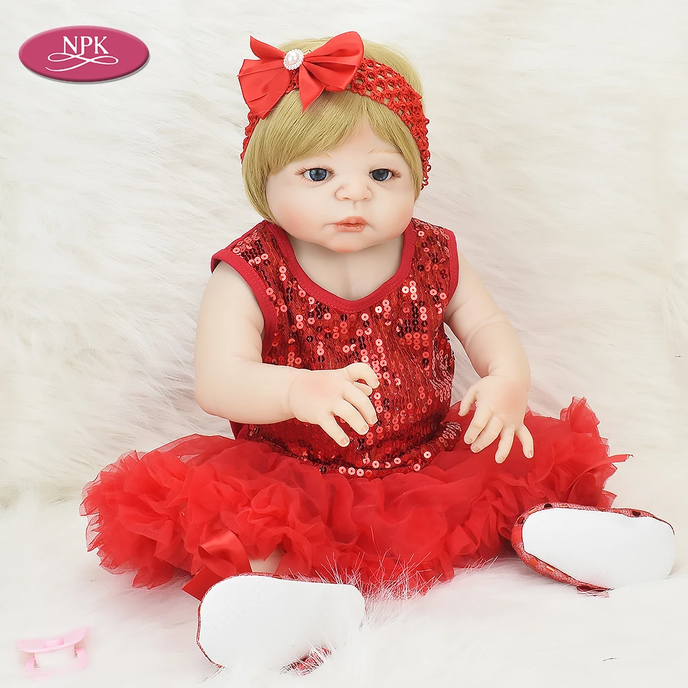 

NPK 57CM Real Full SIlicone Body Reborn Baby Dolls For Girls Lifelike Newborn Princess Realista Babies Bathe Toys Bebe Bonecas