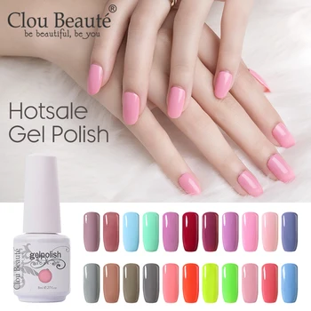 

Clou Beaute Nude Red LED Gel Polish Pink LED UV Gel Varnish 8ml Hybrid Nail Gel Lacquer High Quality Gel Polish Soak Off Gellak