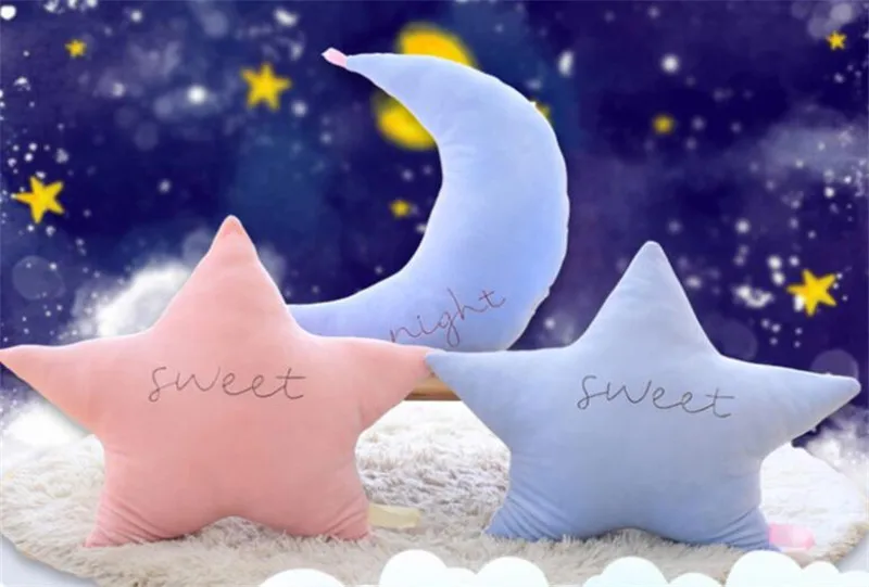 

Hot Car Pillow Baby Cushions Home Decor Star Moon Cloud Calm Doll Plush Toys Christmas Pillow 45*45 Floor Cushions Kids