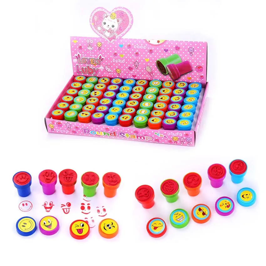 

12PCS/Lot Kids Emoji Cartoon Stamp Smile Face Stamps Children Self Inking Stampers Toy DIY Scrapbook Photo Album