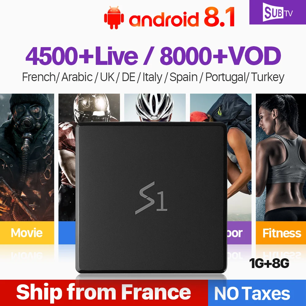 IP ТВ 4 K Full HD Франции Android Box Leadcool S1 RK3229 1G 8G IP ТВ Protugal Турции SUB ТВ код IPTV 1 год VS X96Mini SUB ТВ