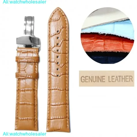 20mm All Genuine Leather Unisex L.Brown Stitch Tan Watch Straps WB1037F20GB