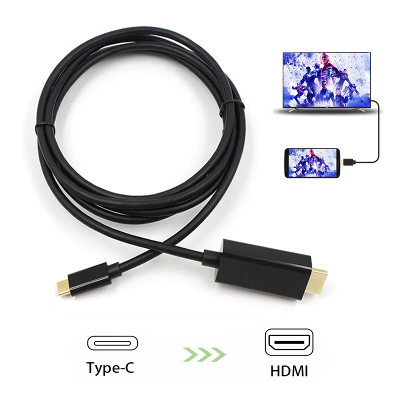 Baolyda USB C на HDMI кабель 1080 P 4 K 1,8 m Тип C на HDMI портом Thunderbolt 3 для MacBook samsung S9/S8 huawei Коврики 20 P20 Pro USB-C HD